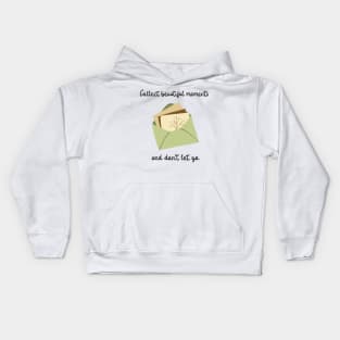 Collect Beautiful Moments And Don't Let Go Cute Pastel Envelpe Print Kids Hoodie